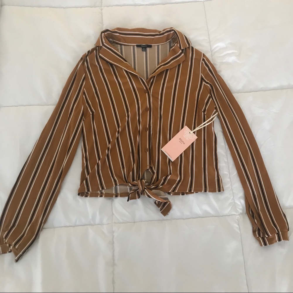 Stripe cropped blouse